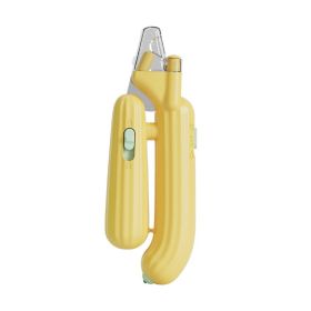 Ai Wo Pet Nail Clipper Cat Nail Pliers Dog Nail Knife LED Light Stainless Steel Nail Grinder Pet Supplies - Cactus White Light Style - Yellow - PCS