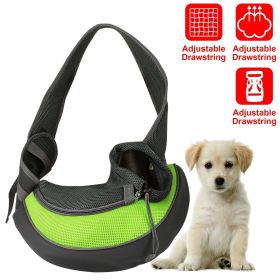 Pet Carrier for Dogs Cats Hand Free Sling Adjustable Padded Strap Tote Bag Breathable Shoulder Bag Carrying Small Dog Cat - Green - S