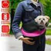 Pet Carrier for Dogs Cats Hand Free Sling Adjustable Padded Strap Tote Bag Breathable Shoulder Bag Carrying Small Dog Cat - Pink - L