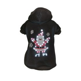 Pet Life LED Lighting Juggling Santa Hooded Sweater Pet Costume - X-Small - (FBP3BKXS)