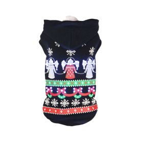 Pet Life LED Lighting Patterned Holiday Hooded Sweater Pet Costume - X-Small - (FBP8BKXS)