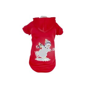 Pet Life LED Lighting Holiday Snowman Hooded Sweater Pet Costume - Small - (FBP5RDSM)