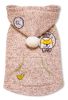 Touchdog Hippie Embellished Designer Sleeveless Pompom Pet Dog Hooded Sweater - Light Pink - Small