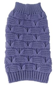 Butterfly Stitched Heavy Cable Knitted Fashion Turtle Neck Dog Sweater - Small
