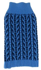 Harmonious Dual Color Weaved Heavy Cable Knitted Fashion Designer Dog Sweater - Small