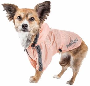 Dog Helios 'Torrential Shield' Waterproof Multi-Adjustable Pet Dog Windbreaker Raincoat - Pink - X-Large