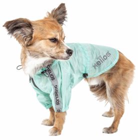 Dog Helios 'Torrential Shield' Waterproof Multi-Adjustable Pet Dog Windbreaker Raincoat - Green - Large