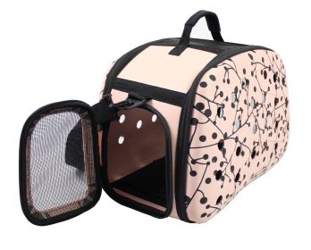Narrow Shelled Perforated Lightweight Collapsible Military Grade Transportable Designer Pet Carrier - B54PKMD