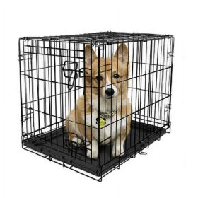 Single-Door Folding Dog Crate with Divider, Medium, 30" - Medium, 30"