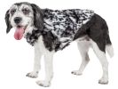 Pet Life Luxe 'Paw Dropping' Designer Gray-Scale Tiger Pattern Mink Fur Dog Coat Jacket - Small