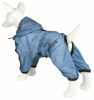 Dog Helios 'Torrential Shield' Waterproof Multi-Adjustable Full Bodied Pet Dog Windbreaker Raincoat - Blue - X-Large