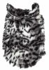 Pet Life Luxe 'Paw Dropping' Designer Gray-Scale Tiger Pattern Mink Fur Dog Coat Jacket - Medium