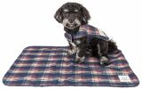 Touchdog 2-In-1 Tartan Plaided Dog Jacket With Matching Reversible Dog Mat - Navy - Large