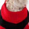 Snow Flake Cable-Knit Ribbed Fashion Turtle Neck Dog Sweater - Small