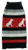 Dog Patterned Stripe Fashion Ribbed Turtle Neck Pet Sweater - Small
