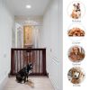 Folding Adjustable Free Standing 3 Panel Wood Fence - Cherry