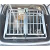 Double Doors Pet Car Transport Cage Aluminium Puppy Travel Crate Box Trapezoidal Kennel Dog Cat Carrier Cage - 38.19" x 35.83" x 27.17"