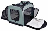 Pet Life 'Hounda Accordion' Metal Framed Soft-Folding Collapsible Dual-Sided Expandable Pet Dog Crate - Grey - X-Small