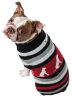 Dog Patterned Stripe Fashion Ribbed Turtle Neck Pet Sweater - Large