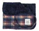 Touchdog 2-In-1 Tartan Plaided Dog Jacket With Matching Reversible Dog Mat - Navy - Large