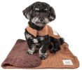Touchdog 2-In-1 Windowpane Plaided Dog Jacket With Matching Reversible Dog Mat - Brown - X-Large