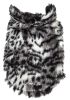 Pet Life Luxe 'Paw Dropping' Designer Gray-Scale Tiger Pattern Mink Fur Dog Coat Jacket - Small