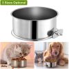 Hanging Food Bowl Detachable Pet Cage Food Water Bowl  - As pic show - M