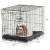 Single-Door Folding Dog Crate with Divider, Medium, 30" - Medium, 30"