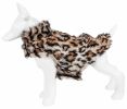 Pet Life Luxe 'Lab-Pard' Dazzling Leopard Patterned Mink Fur Dog Coat Jacket - Small