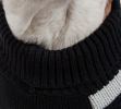 Dog Patterned Stripe Fashion Ribbed Turtle Neck Pet Sweater - Large