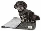 Touchdog 2-In-1 Windowpane Plaided Dog Jacket With Matching Reversible Dog Mat - Grey - Medium