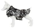 Pet Life Luxe 'Paw Dropping' Designer Gray-Scale Tiger Pattern Mink Fur Dog Coat Jacket - Small