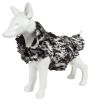 Pet Life Luxe 'Paw Dropping' Designer Gray-Scale Tiger Pattern Mink Fur Dog Coat Jacket - Small