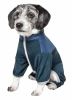 Pet Life Active 'Embarker' Heathered Performance 4-Way Stretch Two-Toned Full Body Warm Up - Teal - Large