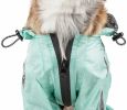 Dog Helios 'Torrential Shield' Waterproof Multi-Adjustable Full Bodied Pet Dog Windbreaker Raincoat - Green - X-Small