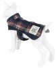 Touchdog 2-In-1 Tartan Plaided Dog Jacket With Matching Reversible Dog Mat - Navy - Large