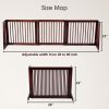 Folding Adjustable Free Standing 3 Panel Wood Fence - Cherry